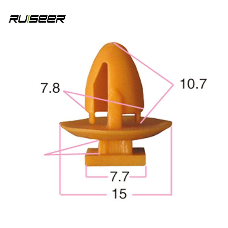 Car Door Panel Trim Fasteners Nylon Plastic Rivet Yellow Push Type Retainer Clips