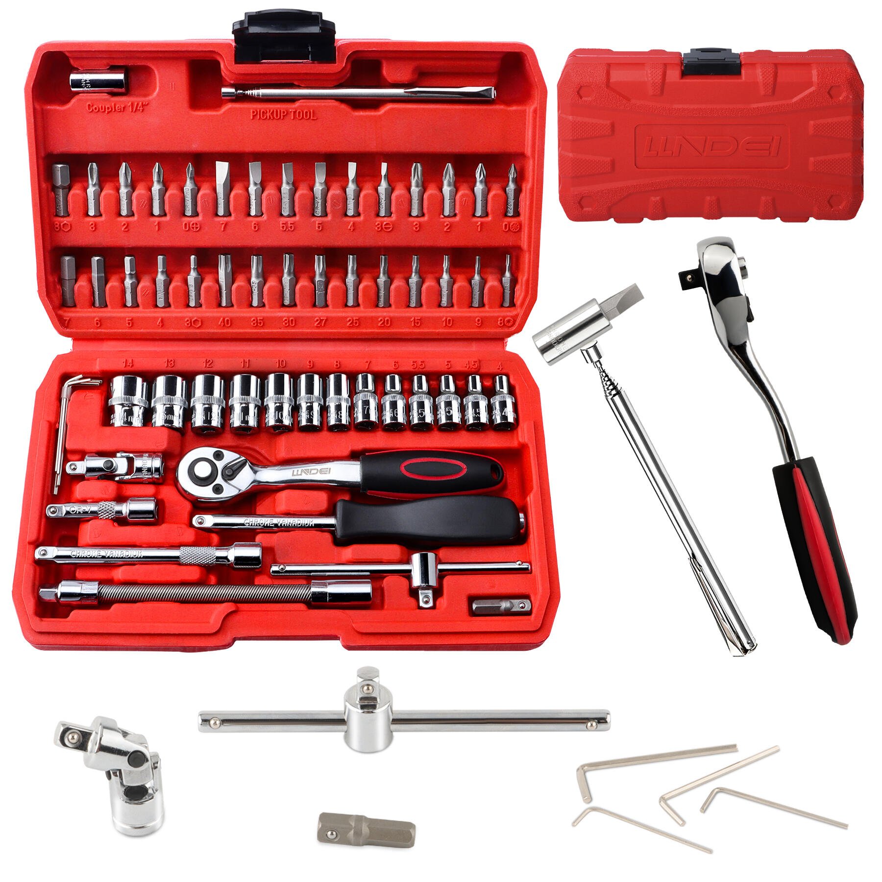 Fasto Customized Tool Sets 1/4 inch 46Pcs Socket Ratchet Wrench Auto Repair Ratchet hand tools