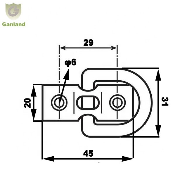 GL-16814 Lashing Ring with Foldable Rocking Staple Spring Clip for Trailer Strap Fastening According to Customs Regulations