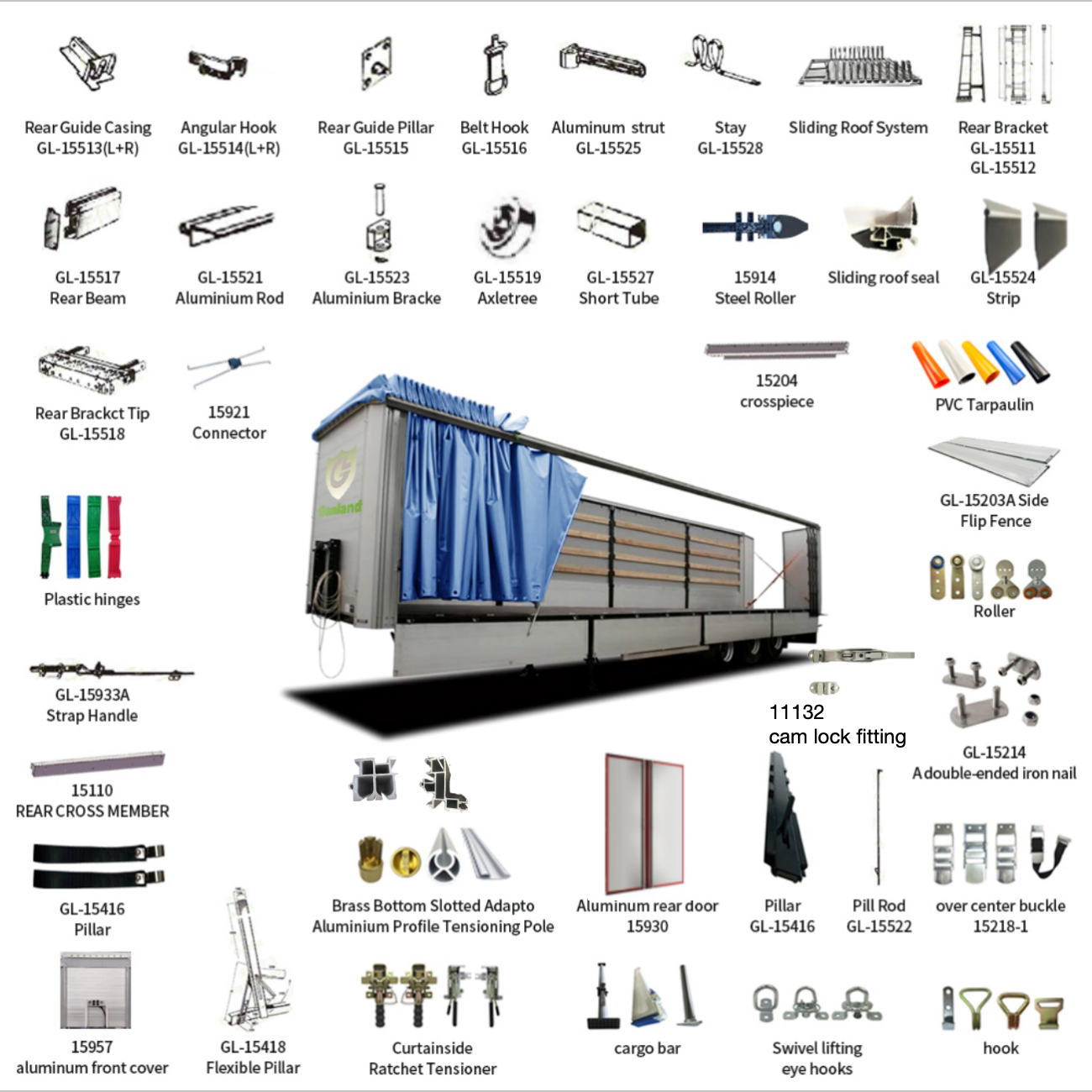 GL-16814 Lashing Ring with Foldable Rocking Staple Spring Clip for Trailer Strap Fastening According to Customs Regulations