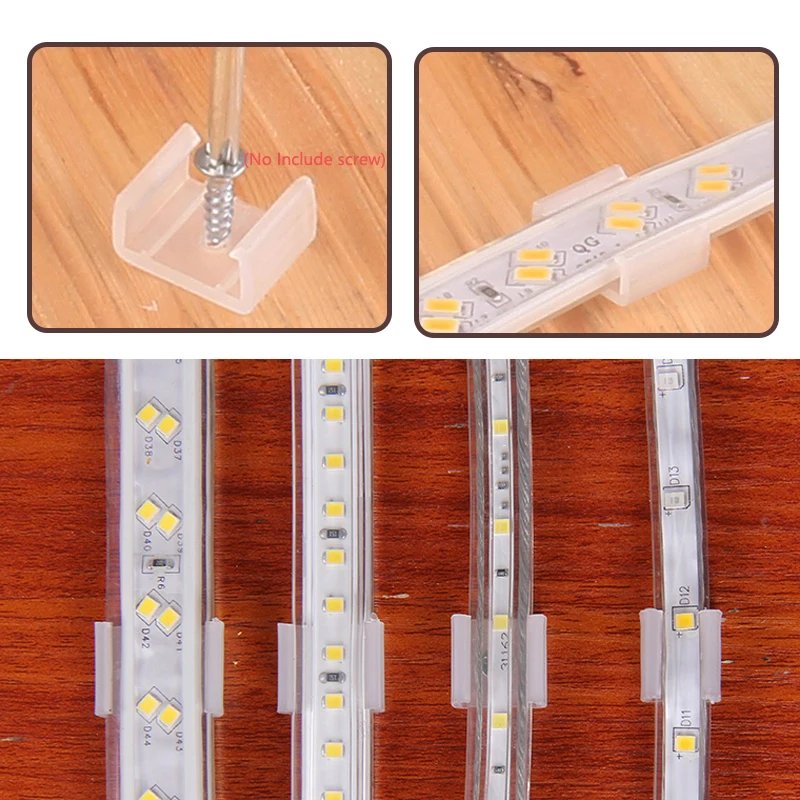 LED Strip Fix Clips Connector 2835 5050 RGB Neon Light Fastener 110/220V COB Plastic Buckle Flexible LED Tape Holder Accessories