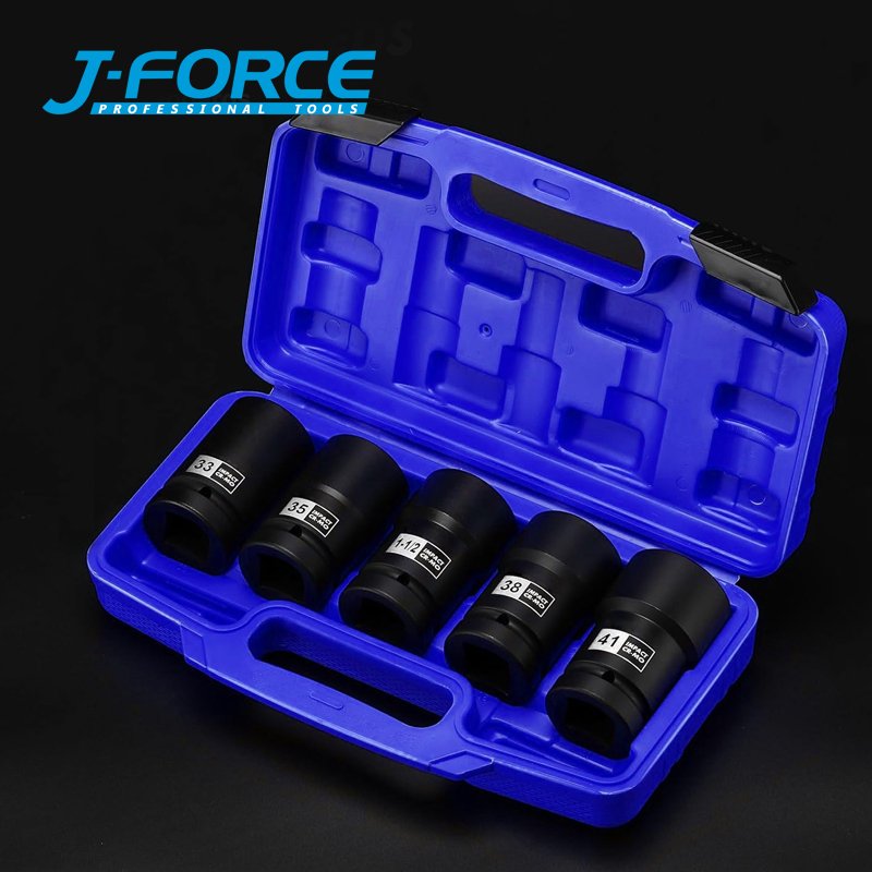 5PCS 1Inch Drive Truck Combination Wheel Nut Deep Impact Socket Set heavy duty impact wrench construction tools and fasteners
