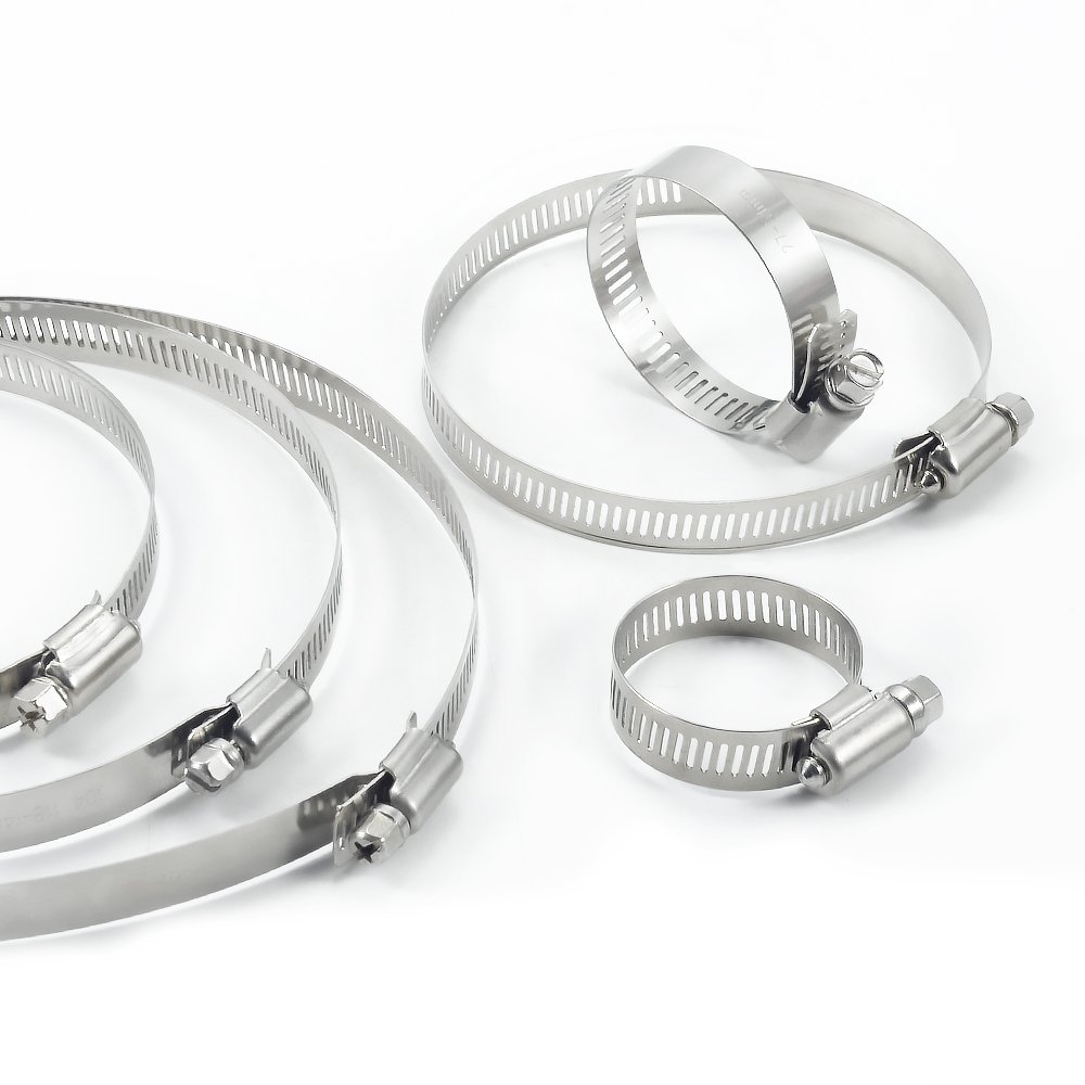 Hot Sale 180-200mm Hose Clip 201 304 Germany Type and American Type Hose Clamp from China Stainless Steel Zinc Plated