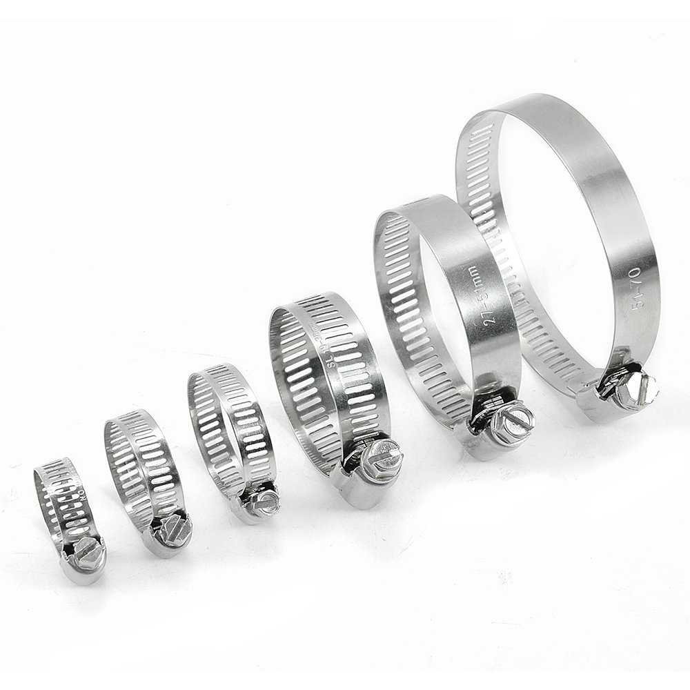 Hot Sale 180-200mm Hose Clip 201 304 Germany Type and American Type Hose Clamp from China Stainless Steel Zinc Plated