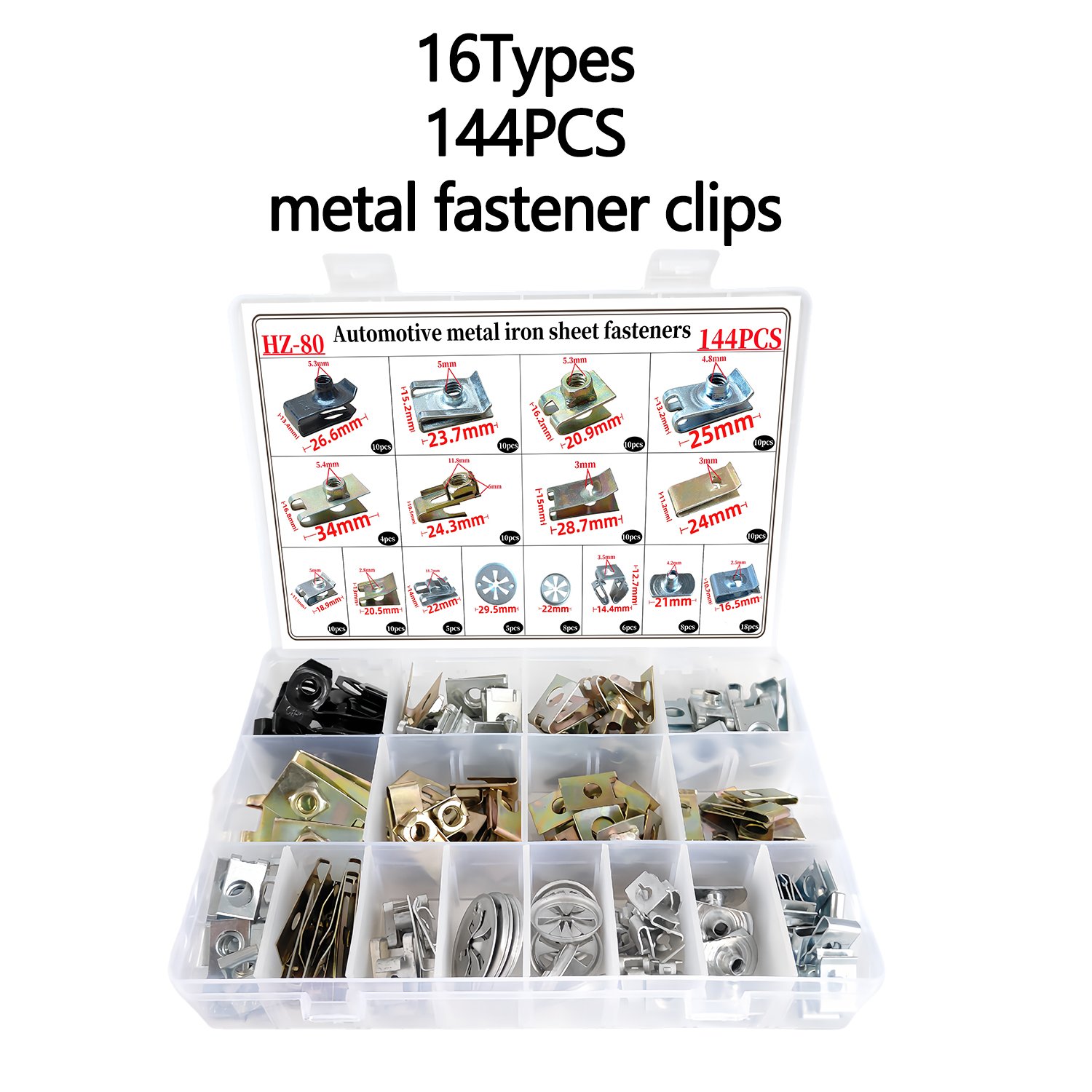 Car Metal Fastener Clip Fender Liner Bumper Cover Screw Bolt Self-Tapping Screw Splint Nut Flange Bolt Set