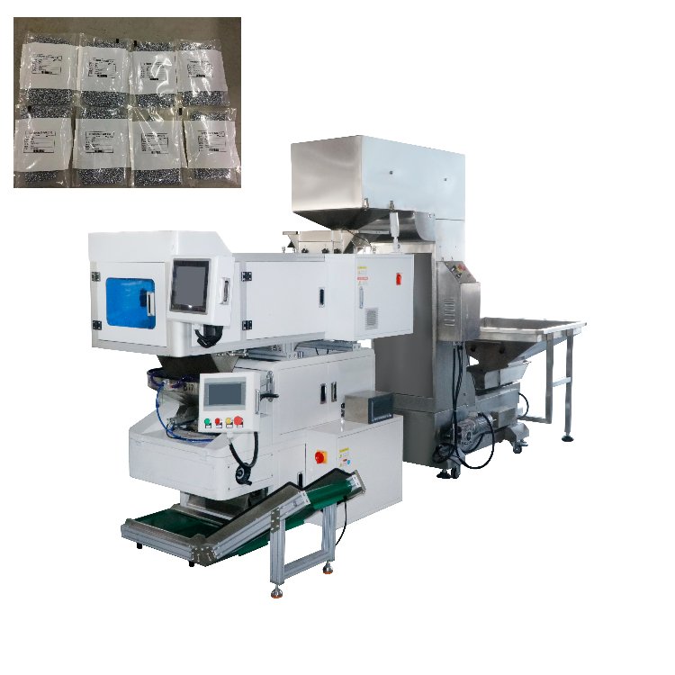 Save space integrative visual counting packing machine for toy part packaging