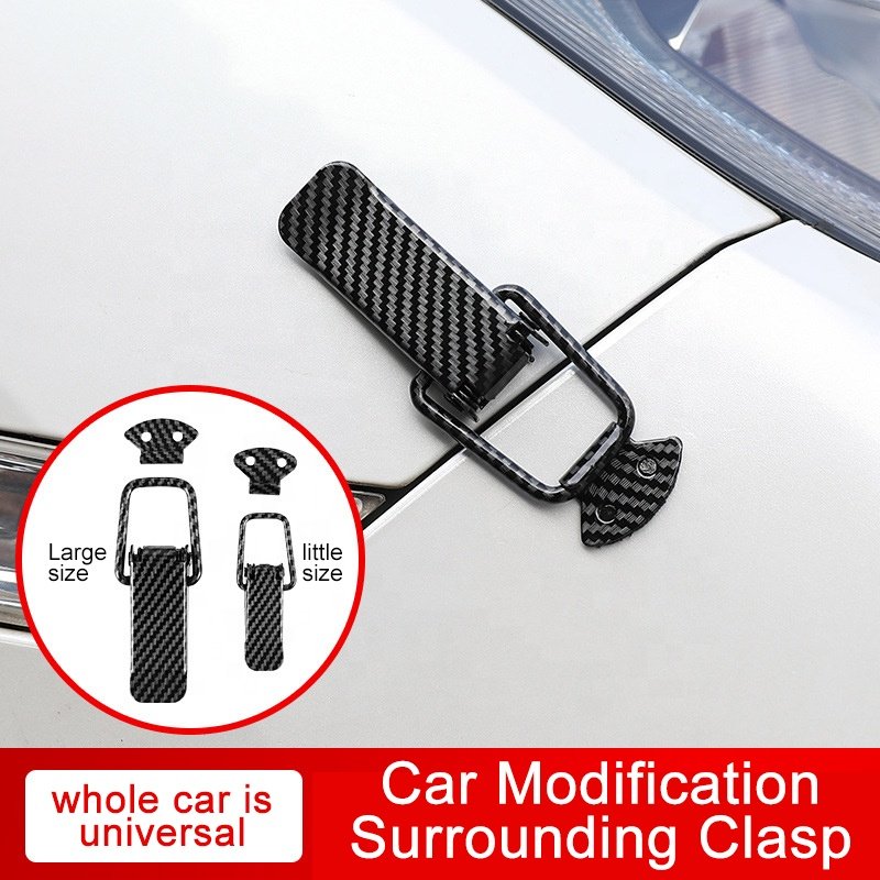 2Pcs Universal Car Trunk Quick Release Hook Clips Car Bumper Security Hook Lock Clips Car Bonnet Bumper Clip
