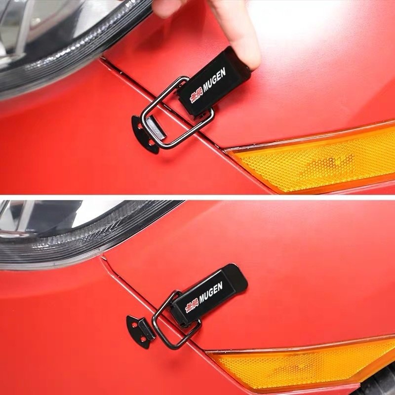 2Pcs Universal Car Trunk Quick Release Hook Clips Car Bumper Security Hook Lock Clips Car Bonnet Bumper Clip