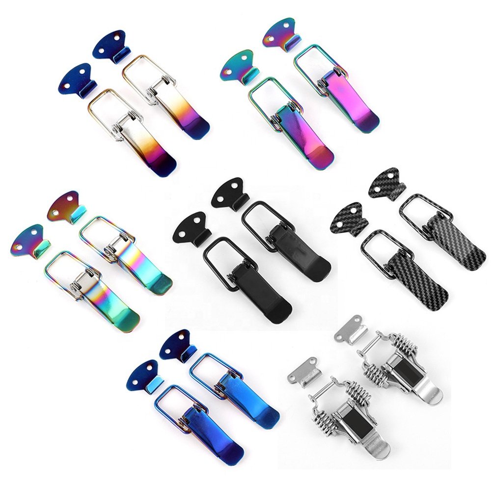 2Pcs Universal Car Trunk Quick Release Hook Clips Car Bumper Security Hook Lock Clips Car Bonnet Bumper Clip