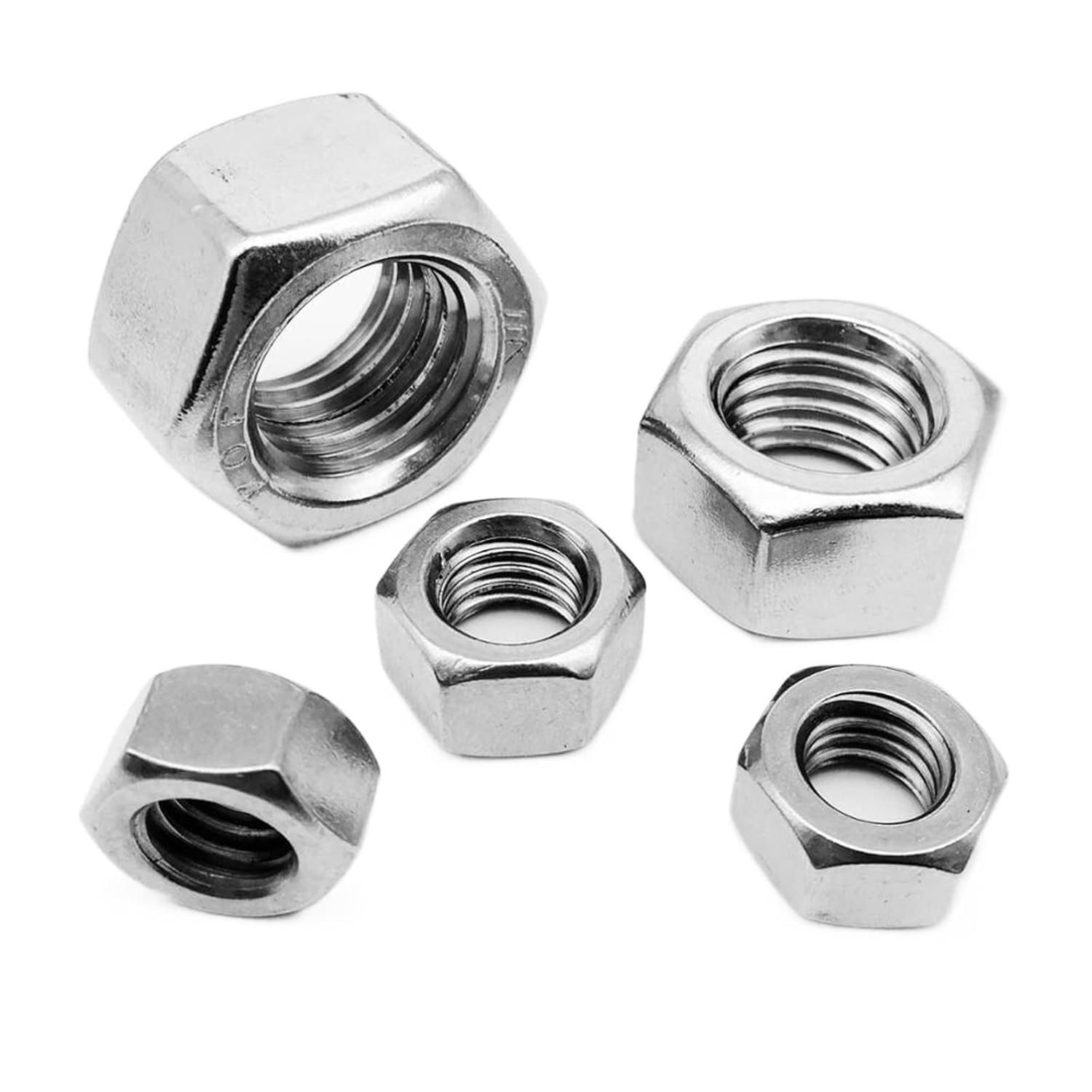 Hot Selling High Quality 304 Stainless Steel DIN934 Hex Nut M1-M24 Zinc Plated With Galvanized Nickel Finish for Wood Screws