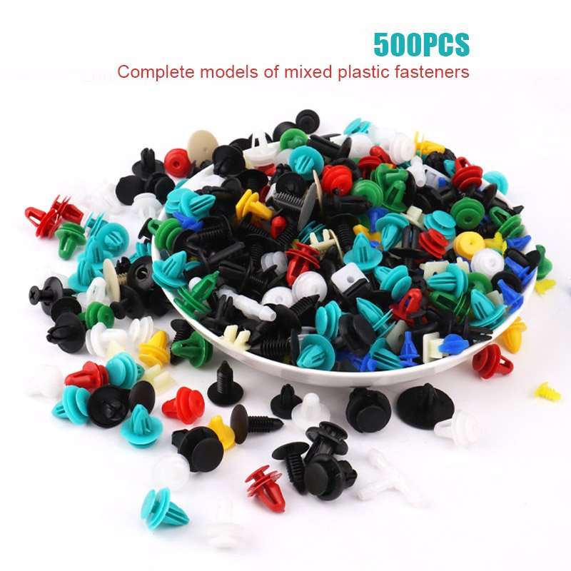 500PCS high quality auto bumper fasteners, mixed car clips and mixed plastic fasteners