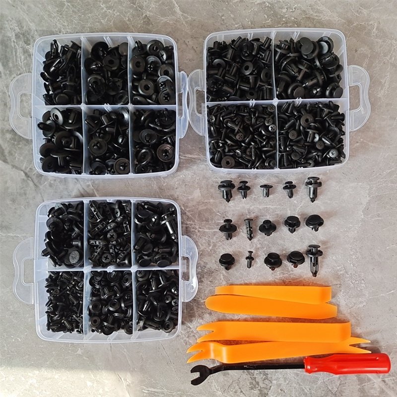 635PCS Car Plastic Fastener Clips Set Mixed Auto Body Push Retainer Pin Rivet With Tools Bumper Door Trim Panel Fastener Clip