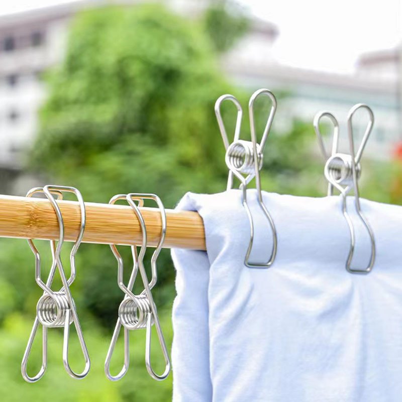 Clothespin Pants Clip Stainless Steel Clip Windproof Sheet Drying Fixed Spring Clip
