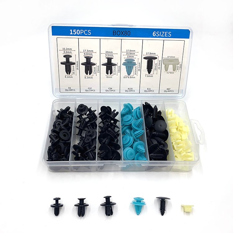 150Pcs/Box Mixed Car Door Trim Panel Auto Bumper Rivet Retainer Push Engine Cover Fender Auto Clips And Plastic Fasteners