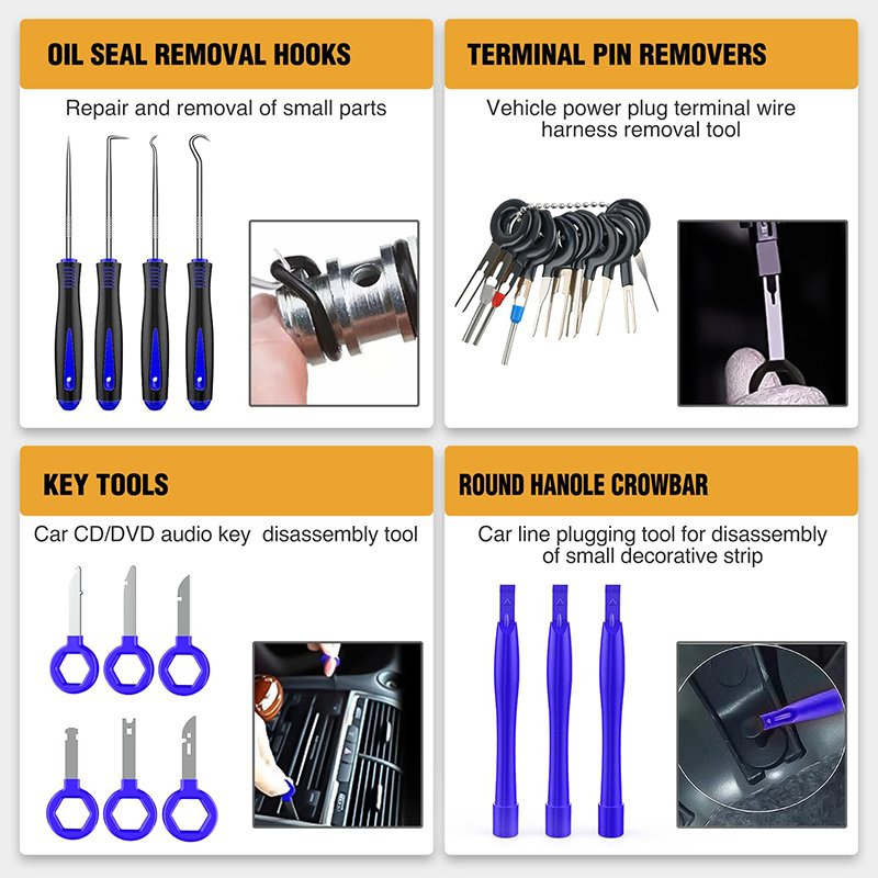 330 PCS Trim Removal Tool Kit Automotive Tools Auto Removal Set for Car Panel Dashboard Radio Puller Tool