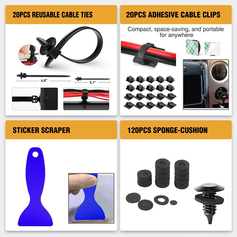 330 PCS Trim Removal Tool Kit Automotive Tools Auto Removal Set for Car Panel Dashboard Radio Puller Tool