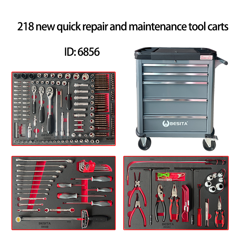 218 pcs repair hardware kits car socket quick ratchet socket wrench with 5 layer tool cabinet car repair kit protection tool
