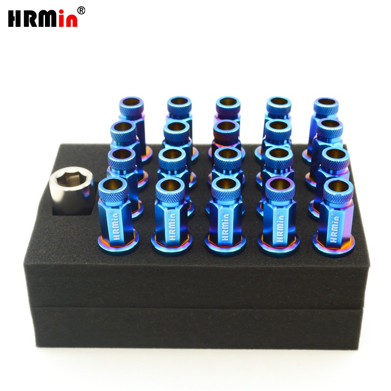 m14x1.25 gr5 titanium long head cone seat knurled wheel bolt titanium bolt for racing car