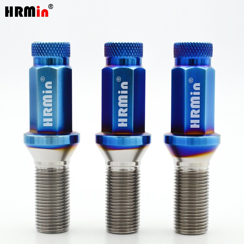 m14x1.25 gr5 titanium long head cone seat knurled wheel bolt titanium bolt for racing car