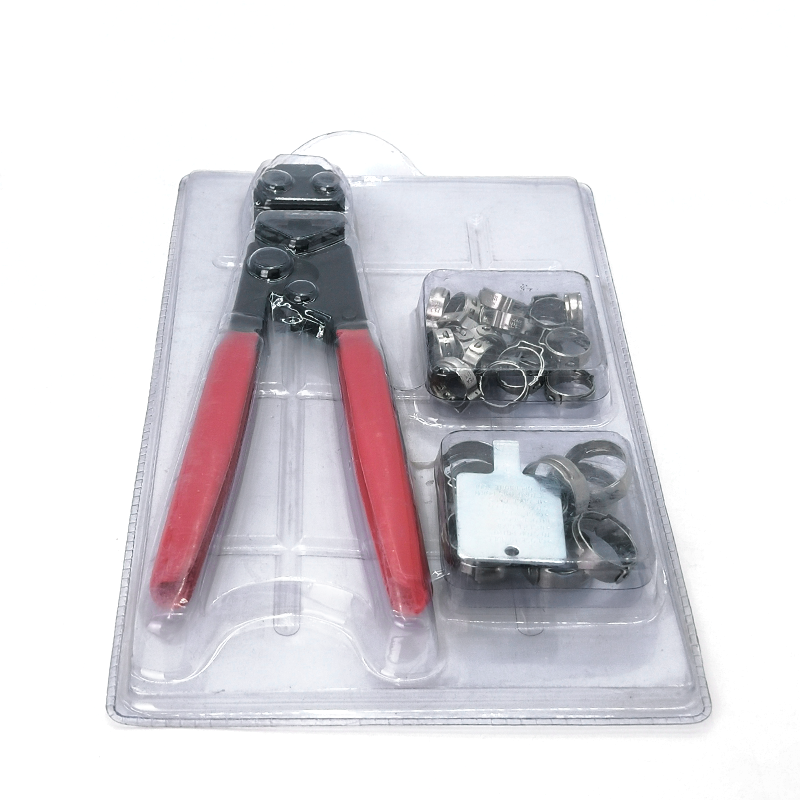 Ss304 Hose Clamp Single Ear Stepless Clips Stainless Steel Pipe Clamp PEX in Stock Clamps Customized Plier SET