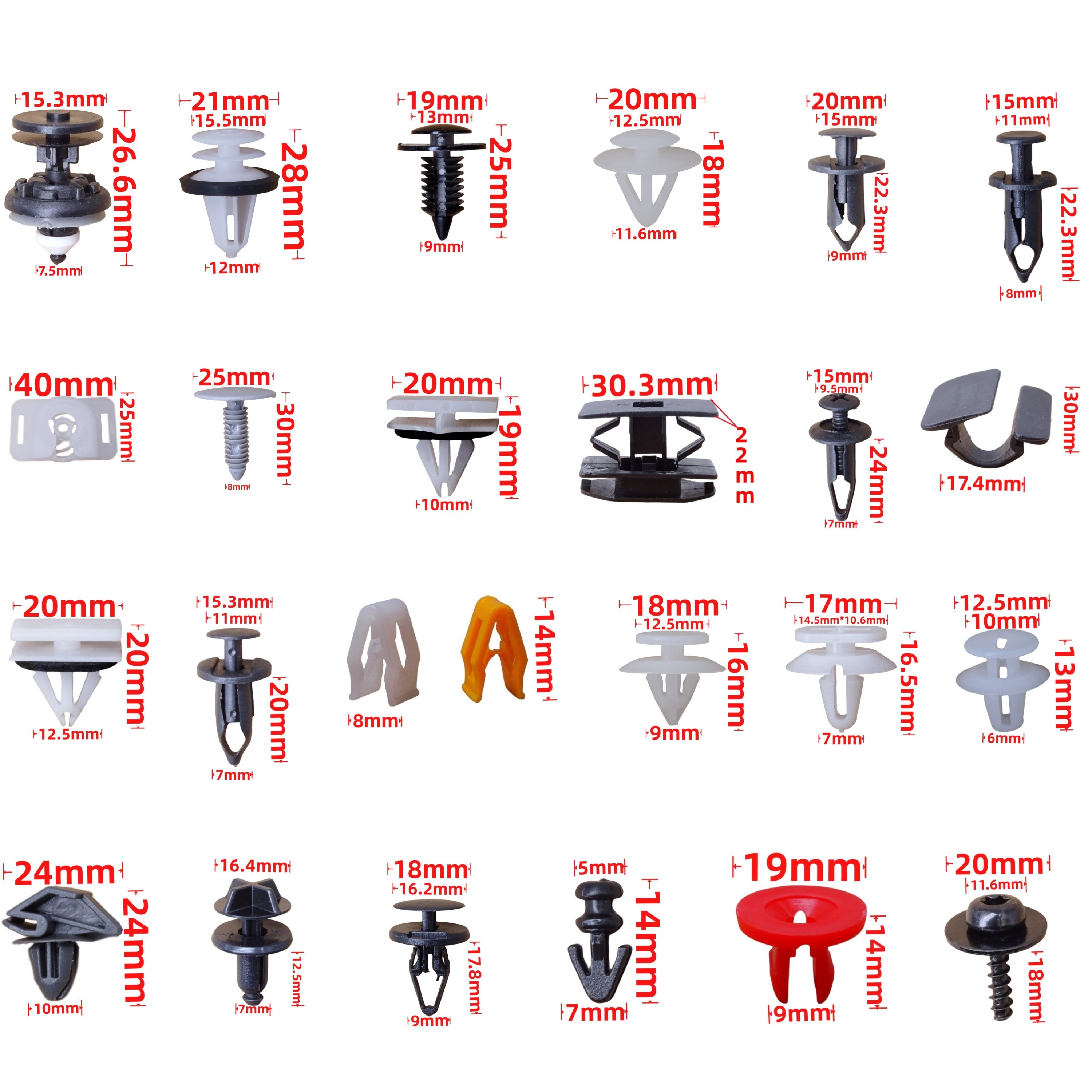 N807389S 21030249 8mm Push-Type Retainer Auto Parts Clips Auto Car Clips Plastic Automotive Fasteners