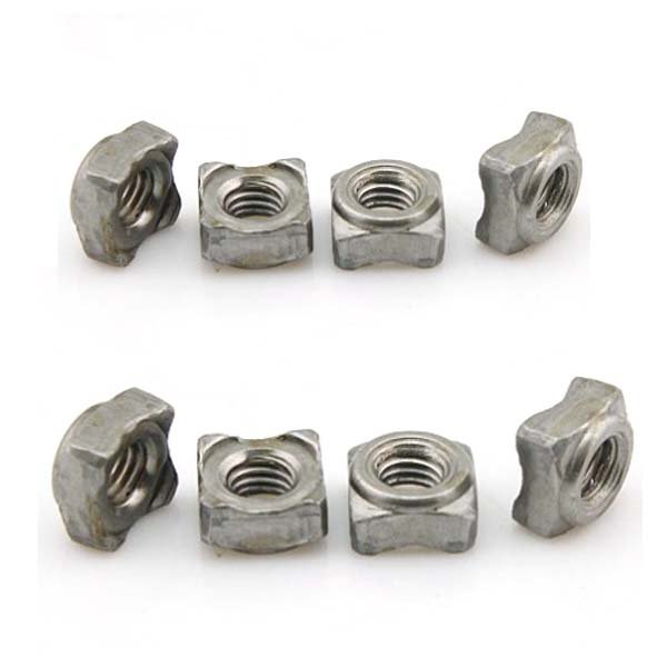China Suppliers Custom Plated Square Threaded Welding Nut Carbon Steel Fixing Auto Spot Weld Nuts for Automotive Vehicle Frames