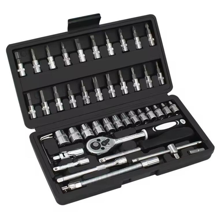 Factory 46PCS Hand Tool sets combination 1/4 germany ratchet Wrenches socket wrench socket set tool kit Socket Set