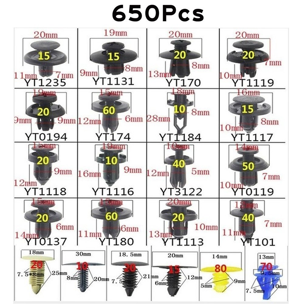 Auto Fastener Clips Mixed Car Body Push Pin Rivet Bumper Door Trim Panel Retainer Fastener Kit Plastic Rivets Clips for Car