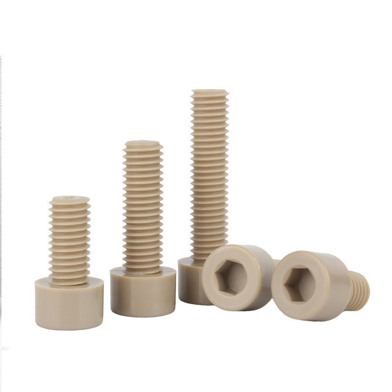 Worry-free after-sales PEEK plastic injection mold screws custom plastic fasteners custom PEEK screws external hexagonal bolts