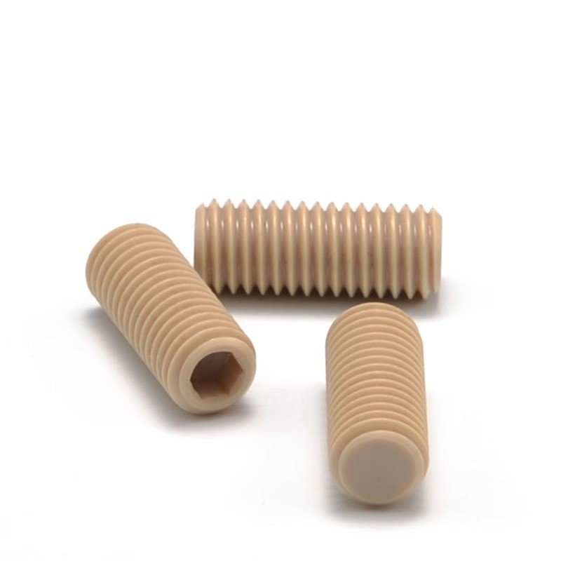 Worry-free after-sales PEEK plastic injection mold screws custom plastic fasteners custom PEEK screws external hexagonal bolts