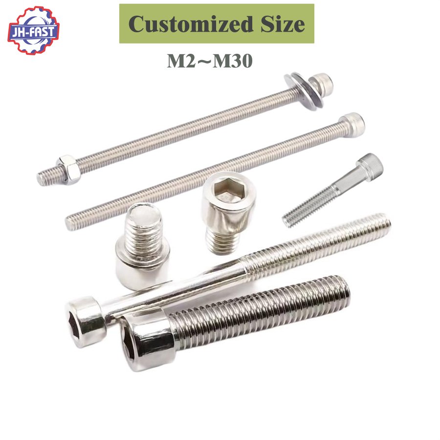 Customized Brass Stainless Carbon Steel Fasteners Bolt and Nut M3 M4 M5 M6 M8 M10 M12 M20 to M64 Manufacturers Nut and Bolt