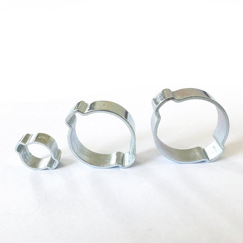 Stainless Steel Fastener with 2 Ear Hose Clamp Double Ear Zinc Finish for Tubing Pipe Fitting Connections