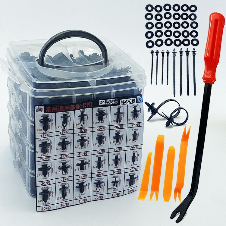 680 Pcs Car Plastic Clips Car Fastener Clip Auto Bumper Rivet Door Trim Panel Retainer Fastener Kit Bumper Clips Asteners