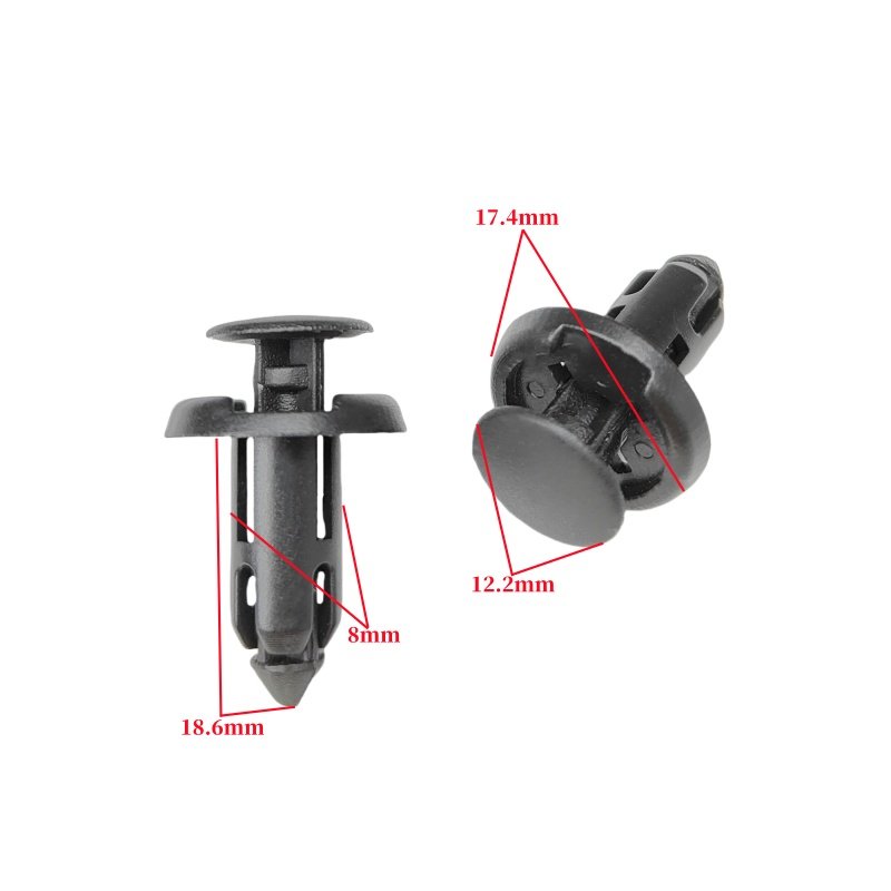 Universal Auto Fastener Plastic Nylon Clip 8mm Push-type Retainer Clip Bumper Clips