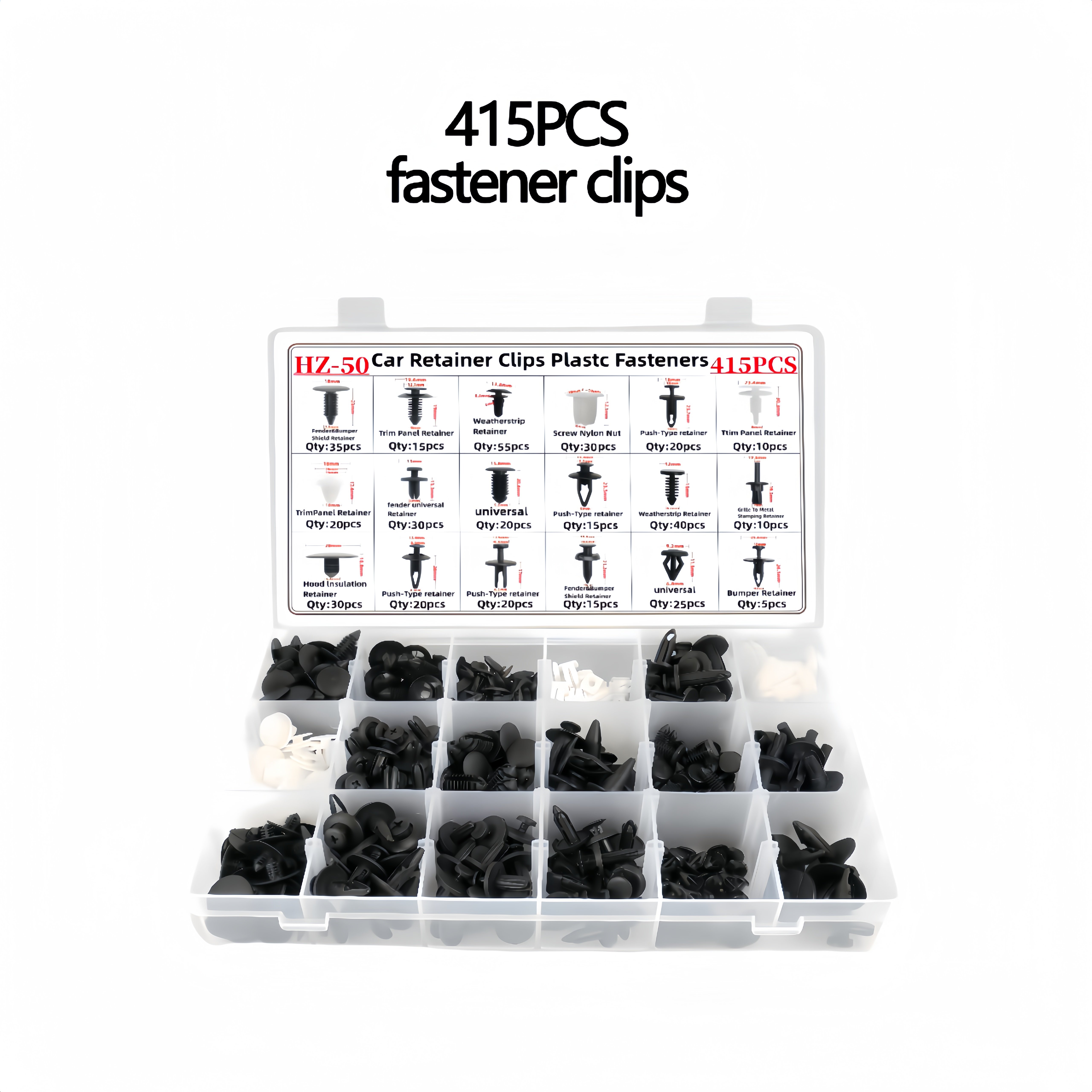 Universal Auto Fastener Plastic Nylon Clip 8mm Push-type Retainer Clip Bumper Clips
