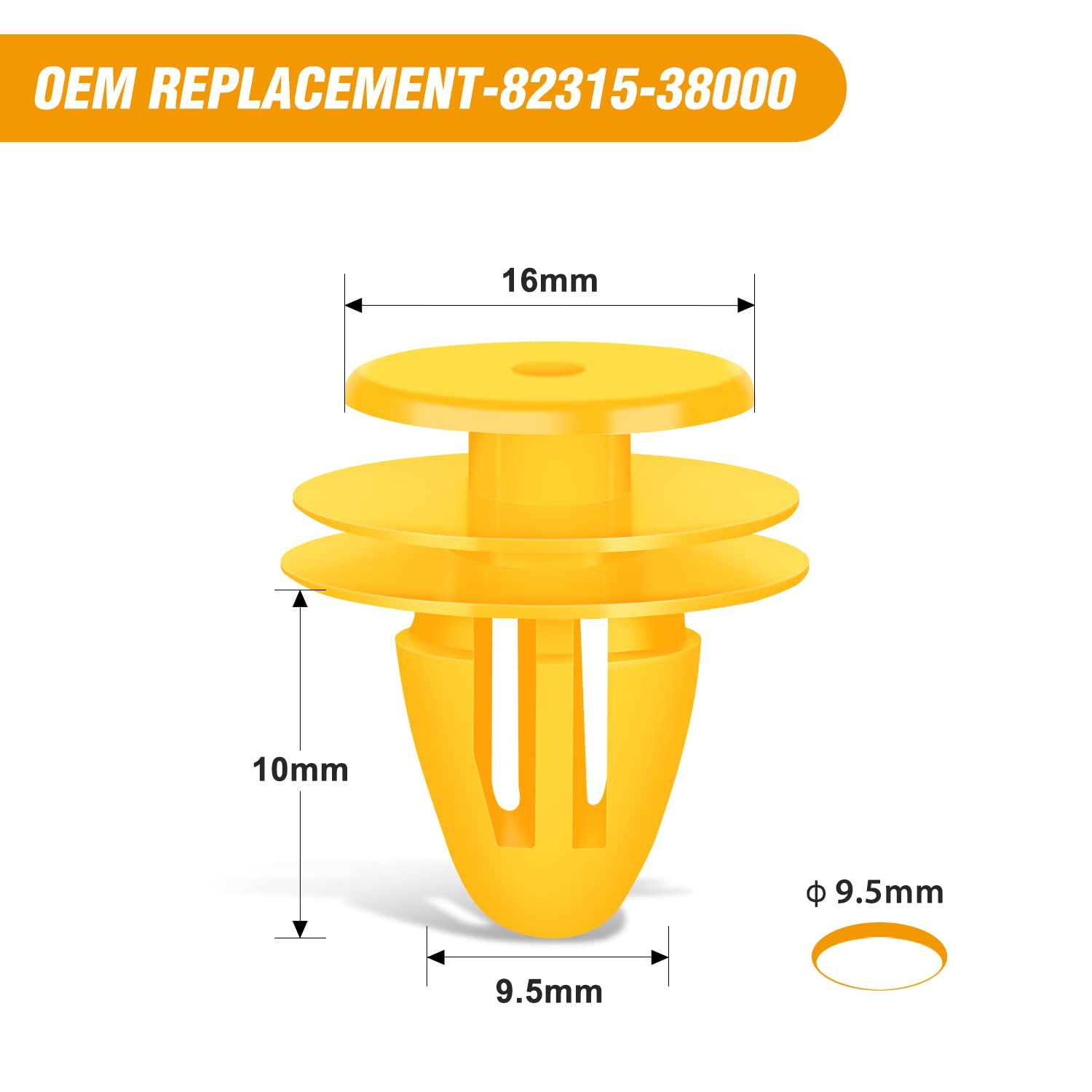 QEEPEI car bumper clips fasteners 9.5mm Hole Door Trim Panel Retainer Clips Compatible plastic rivets auto clips