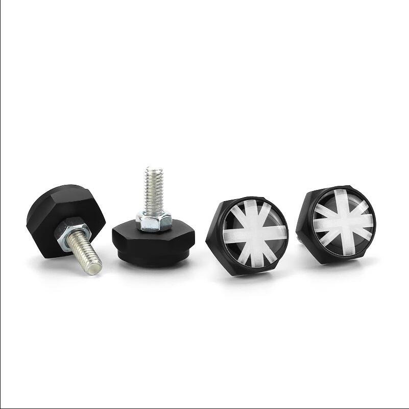 Car Flag Logo Covers Auto License Plate Frame Fastener Security Screw Caps Bolt