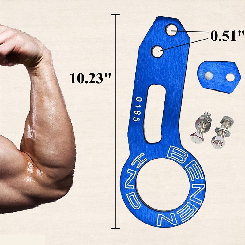 Universal Car JDM Bumper Quick Release Fasteners with Blue Rear Tow Tow Strap Personalized Chinese Slogan Front Rear Tow Hooks