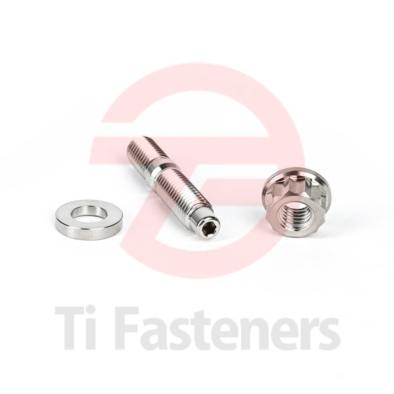 CNC Machined Grade5 Titanium Manifold Stud Washer and 12 Point Flange Nut Kit M8 M10 For Motorcycle