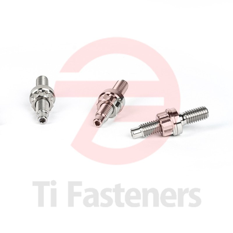 CNC Machined Grade5 Titanium Manifold Stud Washer and 12 Point Flange Nut Kit M8 M10 For Motorcycle