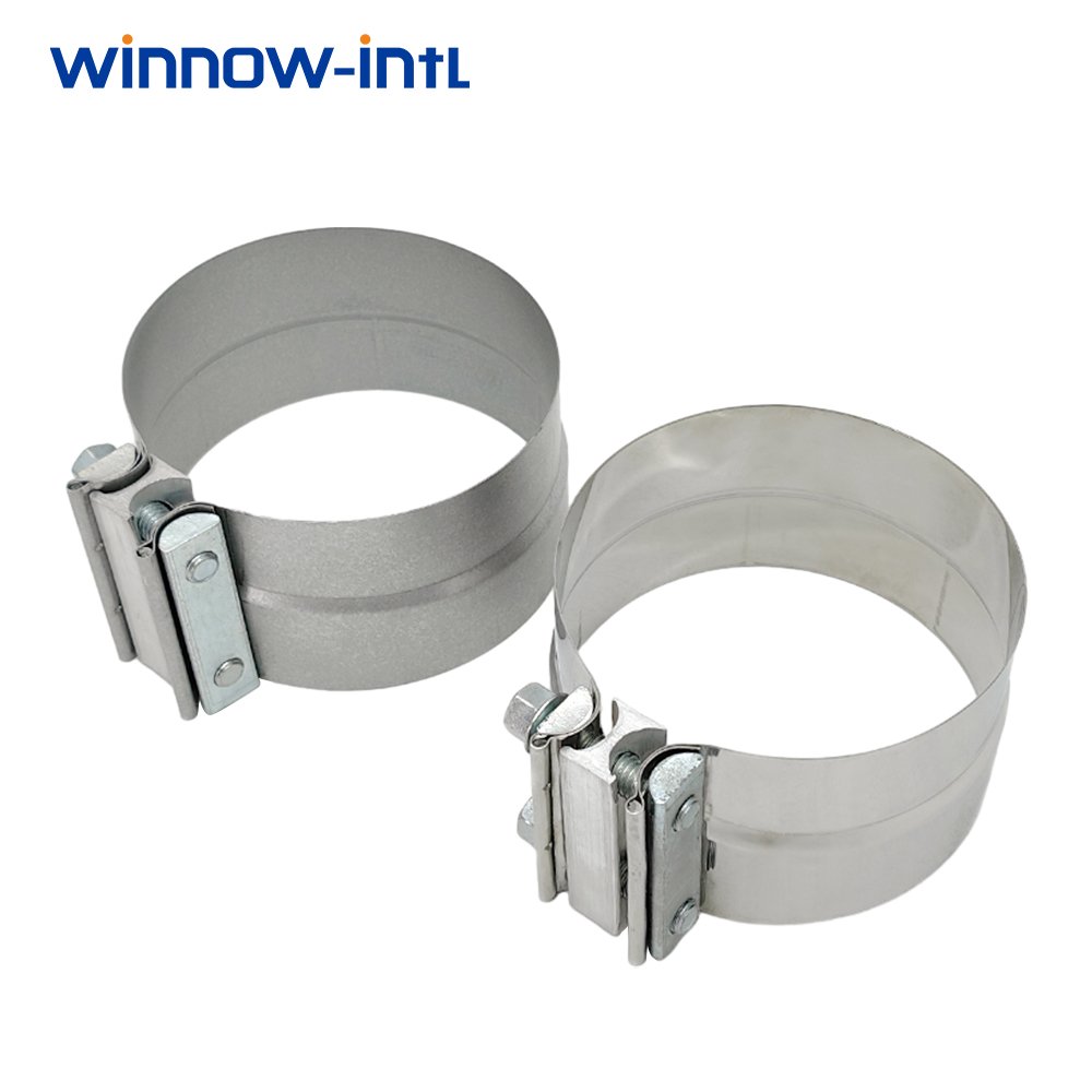 304 Stainless Steel Preformed Lap Joint Exhaust Muffler Pipe Step Band Clamp