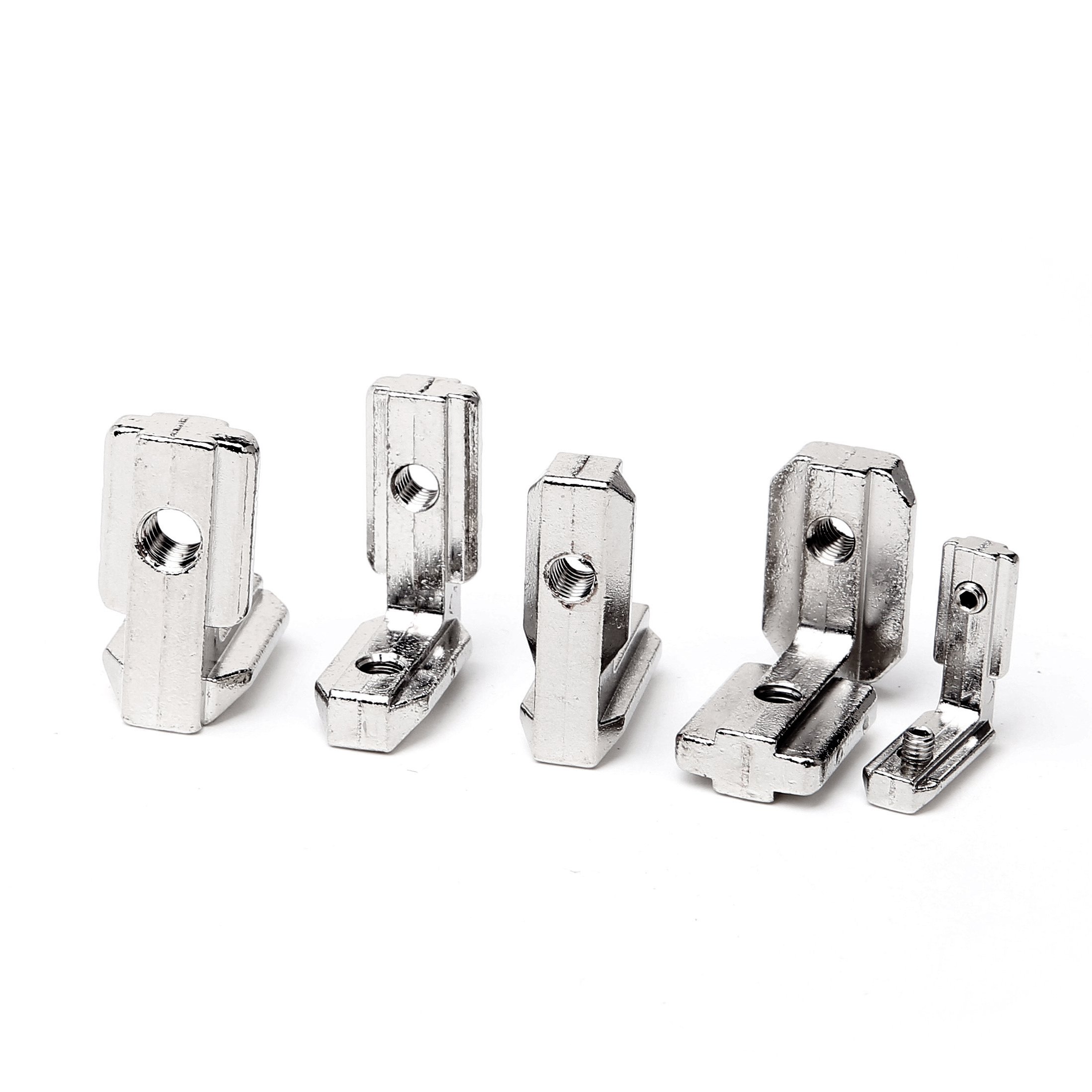 Zinc Alloy DIN GB Angle Groove Connector 20/30/40/45 Embedded Angle Groove Aluminum Profile Fitting L Shape Connector Hardware