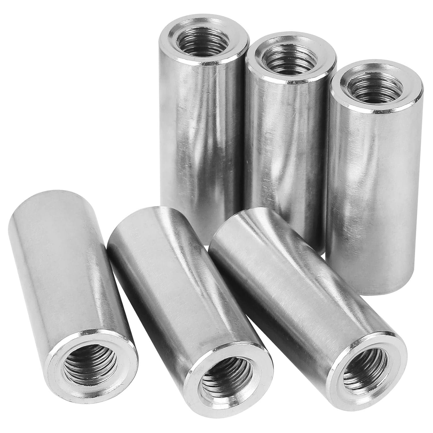 Thread Round Coupling Nut, Carbon Steel Rod Coupling Nut, Female Thread Rod Bar Stud Metal Round Coupling Connector Nuts