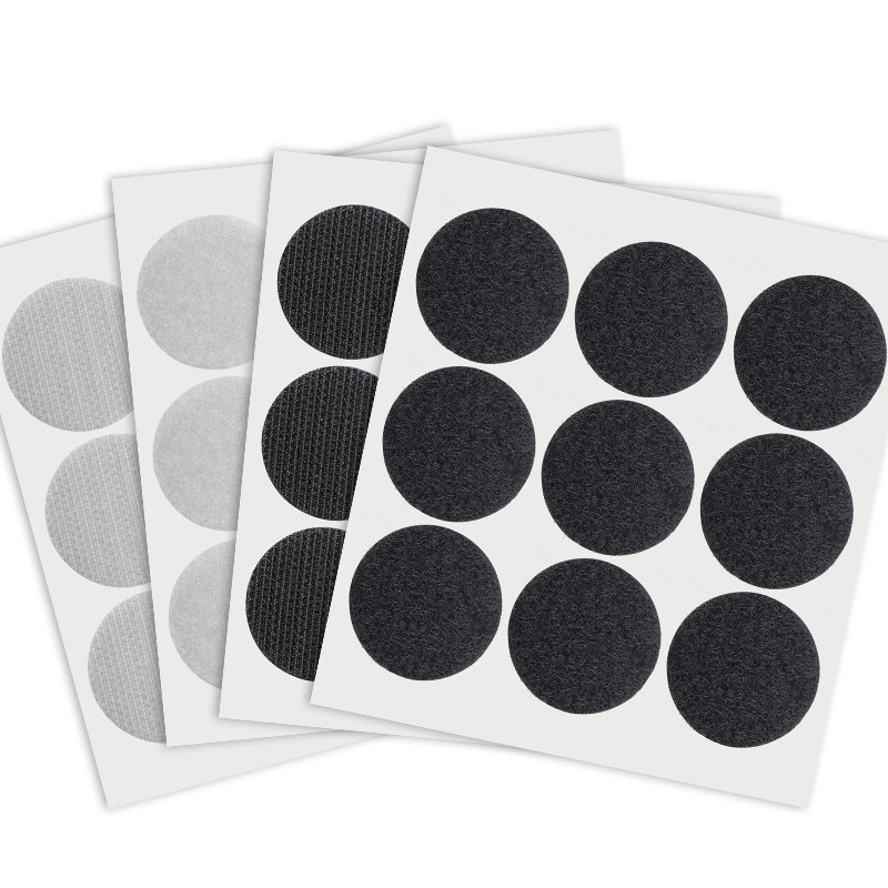 Colored Soft Adhesive Sticky Self Gripping Fastener Auto Attaches Round/Square Hook and Loop Button/Coin/Dot