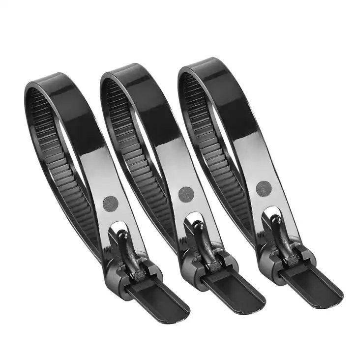 Reusable Zip Ties, 100 Pcs Assorted Fastening Cable Zip 8*250mm Length Heavy Duty Nylon Self Locking Wire Ties