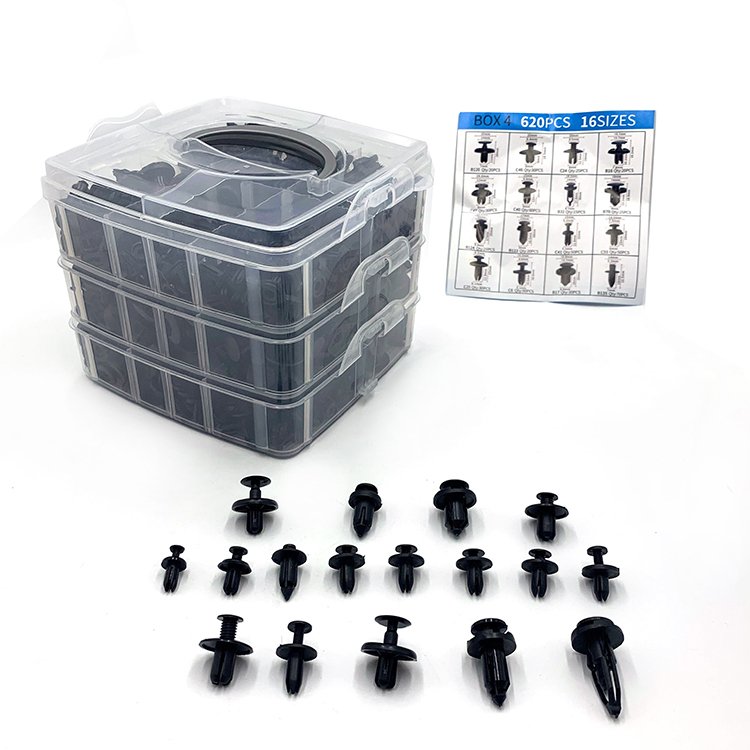 16 Kinds Car Fasteners Clip Set 640PCS/Box Mixed Push Retainer Pin Rivet Bumper Door Trim Panel Auto Fastener Plastic Clips
