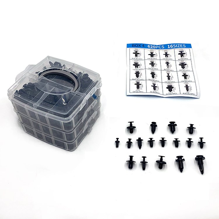 16 Kinds Car Fasteners Clip Set 640PCS/Box Mixed Push Retainer Pin Rivet Bumper Door Trim Panel Auto Fastener Plastic Clips