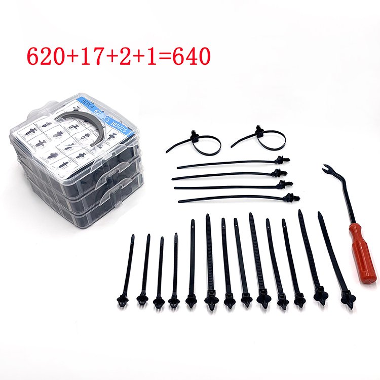 16 Kinds Car Fasteners Clip Set 640PCS/Box Mixed Push Retainer Pin Rivet Bumper Door Trim Panel Auto Fastener Plastic Clips