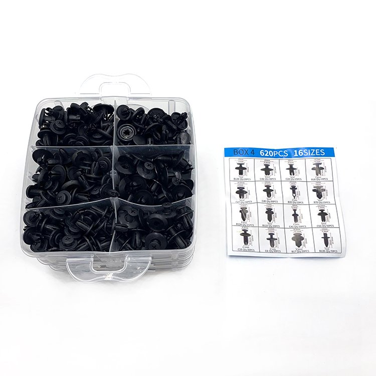 16 Kinds Car Fasteners Clip Set 640PCS/Box Mixed Push Retainer Pin Rivet Bumper Door Trim Panel Auto Fastener Plastic Clips