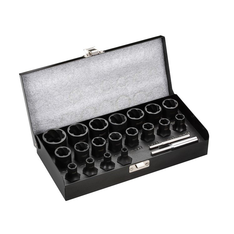 Twist Socket Set for Damaged Fasteners